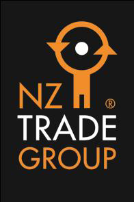 The nz trade group logo on a black background.
