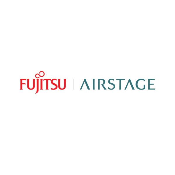 Fujitsu airstage logo on a black background.